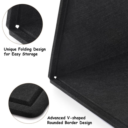 Large Bulletin Board, Foldable 60x36 Inches Cork Board Alternative, Large Felt Board Decorative Pin Board for Wall, Foldable Photo Board Self-Adhesive Vision Board with 36 Pushpins Black