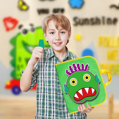 Thryvomniq Go Away Big Green Monster Felt Board Story Sets Toddle Interaction Game Felt Toys for Classroom Family Storytelling Learning Activity