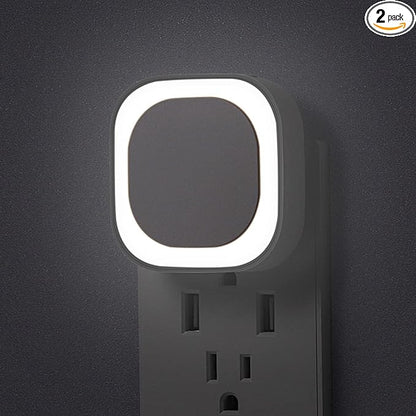 YUNLEX 2 Pack Daylight White Night Light, Gentle Eye-Care with Dimmable Wide-Glow & Indirect Reflection, Auto Dusk to Dawn Sensor, Plug in for Kitchen Counter, Garage Workshop, Laundry, Hallway