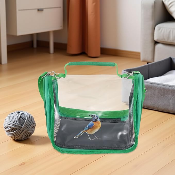 Toddmomy Portable Bird Travel Carrier Bag Lightweight Small Parrot Travel Cage Carrier for Outdoor Trips with Green Compact Design Suitable for Budgies and Small Birds