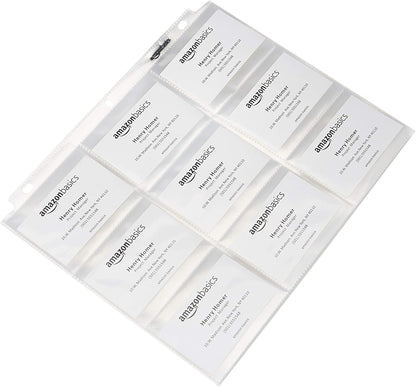 Amazon Basics 9-Sleeve Trading Card Protectors Binder Sheet, Transparent, 100 Pack