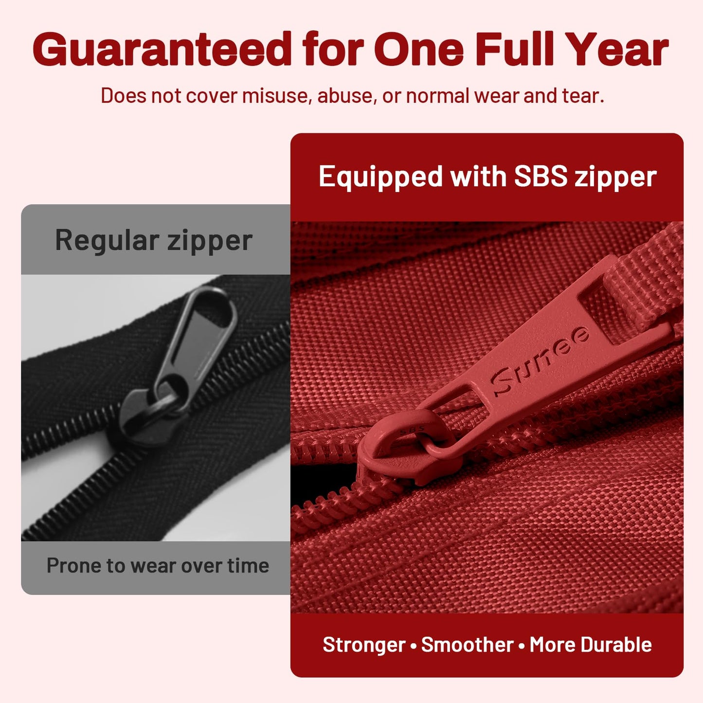 SUNEE Zipper Binder 3 Ring, 3 Inch O-Ring with Handle and Shoulder Strap, 600-Sheet Capacity, 5-Tab Expanding File Folder, Multi-Pockets for Middle School Organizer Binder with Zipper, Bright Red