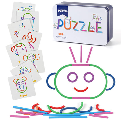 STEM Montessori Puzzle Toy for Toddlers – Creative Shape Matching & Ring Stacking Set, Hands-On Learning Educational Game for Fine Motor Skills, Preschool Classroom Essentials Ages 3-6