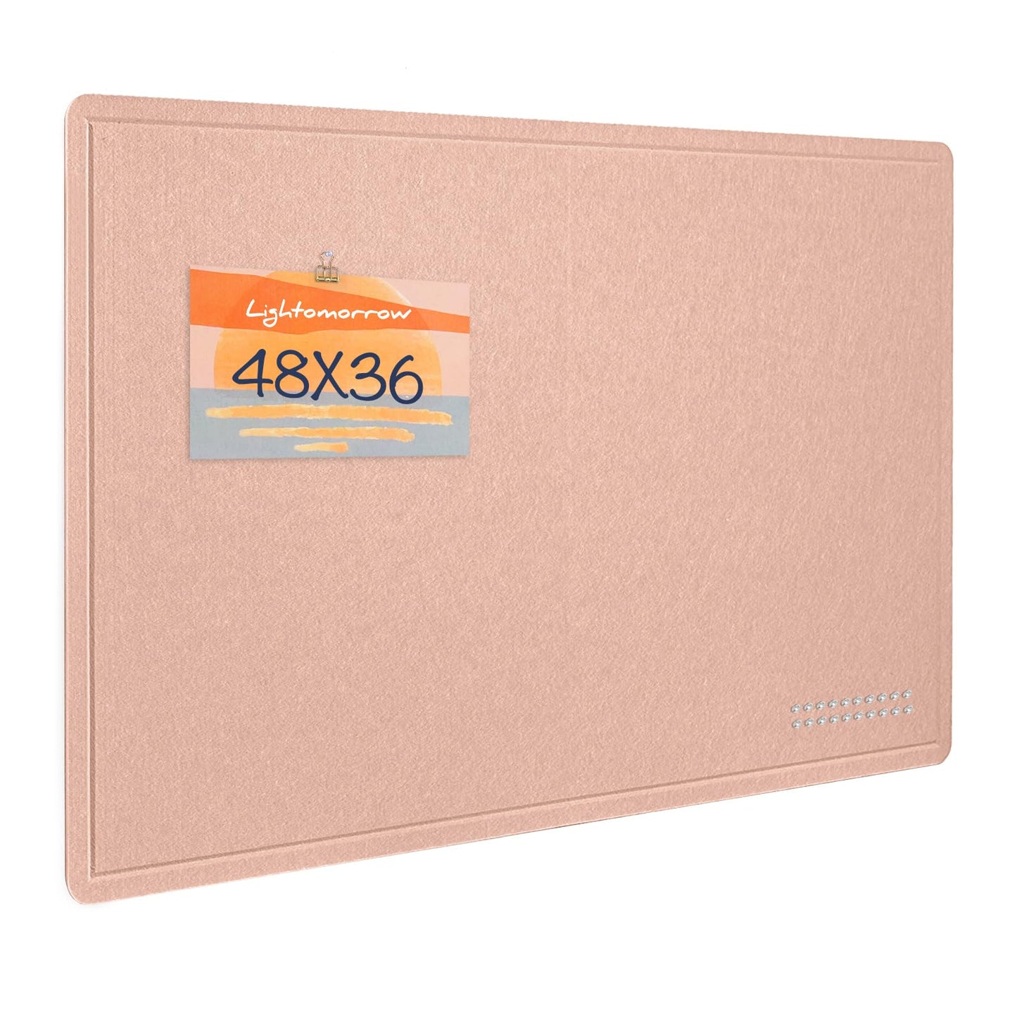 Large Bulletin Board - 48 x 36 Inches, Decorative Felt Pin Board for Wall - 4' x 3' Foldable Photo Display Board with Self-Adhesive Tape,Includes 20 Push Pins - Mauvey Pink