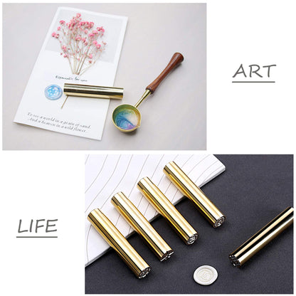CRASPIRE Wax Seal Stamp Key Mini Wax Stamp 15mm Mini Brass Stamp Wax Seal, 0.59inch Wax Seal Stamp Mini Brass Sealing Stamp for Weeding Invitation Christmas Thanksgiving Envelope Card Gift