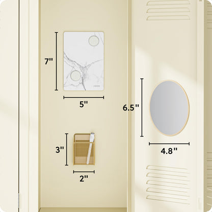 U Brands Magnetic Locker Accessories and Decorating Kit, 6 Piece Set, Back to School Essentials, Gold and Marble, Whiteboard, Mirror, and More