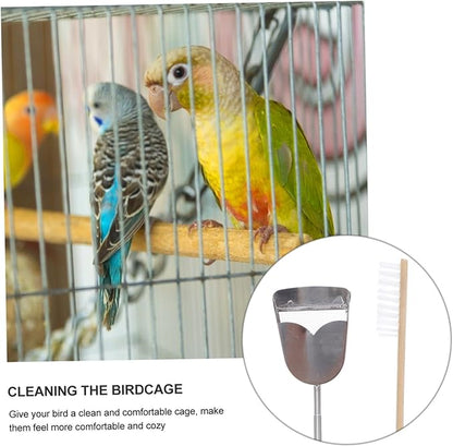 DOITOOL 6pcs Bird Cage Cleaning Tool Set Parrot Cage Brush and Shovel for Easy Cleanup Daily Use for Pet Owners and Convenient Supplies for Environment