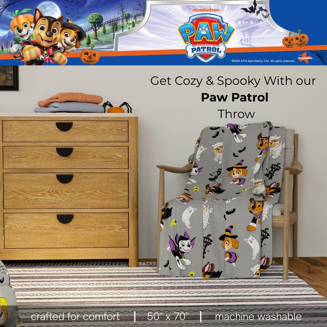 Franco Kids PAW Patrol Halloween Throw Blanket, Super Soft Cozy Plush Bedding, 50" x 70", (Officially Licensed Product)