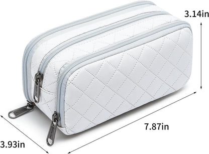 Della Gao Small Pencil Case Large Capacity Pencil Pouch Marker Pen Bag Coin Pouch Office Stationery Organizer (Beige-03RH)