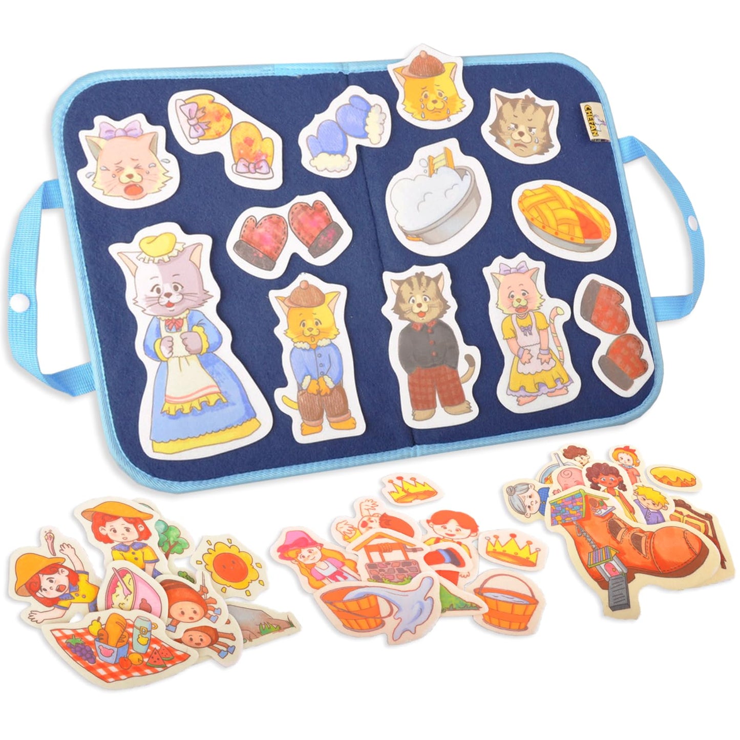 CHEFAN Felt/Flannel Board Story Set, PRECUT Felt Pieces for Preschool Toddlers Circle Time,Three Little Kittens,Old Woman Who Lived in Shoe,Little Miss Muffet,Jack and Jill