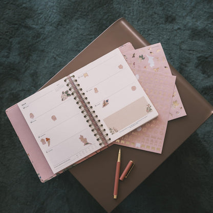 KOKONOTE Planner 2026-2027 Seasonal Flowers - Planner for Women 17 Month (Aug 26/ Dec 27) | Weekly & Monthly Academic Planner 2026-2027 | 6.4" x 7.9" | Hardcover Agenda 2026 | Thick paper 120 g/m²