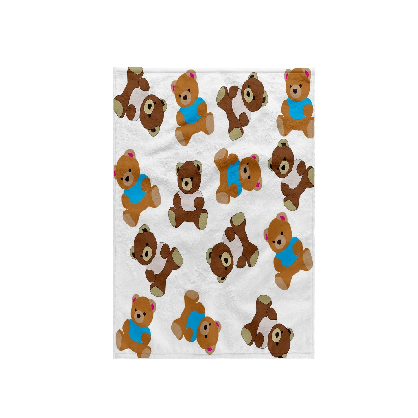 3D Rose TWL_236208_1 Image of Cute Teddy Bears in Repeat Toss Pattern Towel, 15" x 22"