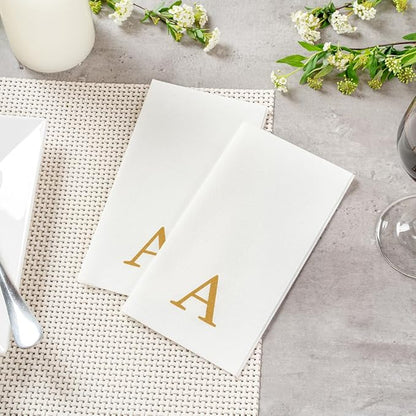 Luxenap 15.8 X 7.9 Inch Linen-Feel Guest Towels, 50 Lettered Hand Towels