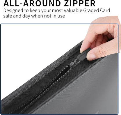 Snekdy premium 1024-pocket trading card binder, 16-pocket cards album, waterproof PU-leather Cover album with side loading, holds gaming, baseball, basketball & sports cards (light grey)