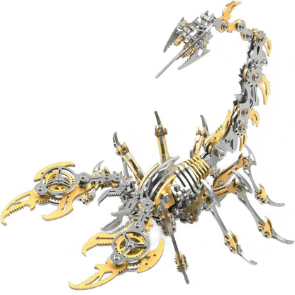 Scorpion 3D Metal Puzzle for Adults, 454PCS Stainless Steel DIY Mechanical Metal Model Kits, No Glue Assembly with Movable Joints, Challenging Metal Building Kit Desk Decor Gift(Glod)