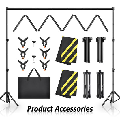 Forlogic Backdrop Stand 10x7.5ft(WxH), Heavy Duty Adjustable Photo Back Drop Stand kit, Suitable for Party, Photography, Weddings