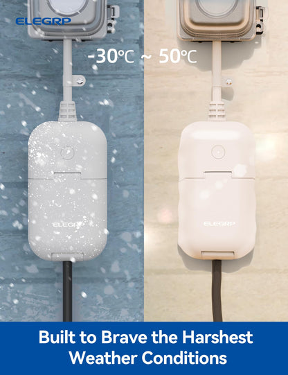 ELEGRP PQR20 Outdoor Smart Plug Waterproof IP66, WiFi Plug with 2 Individually Sockets, Compatible with Alexa & Google Assistant, Smart Outdoor Outlet for String Lights, UL Certified, 2 Pack, Black