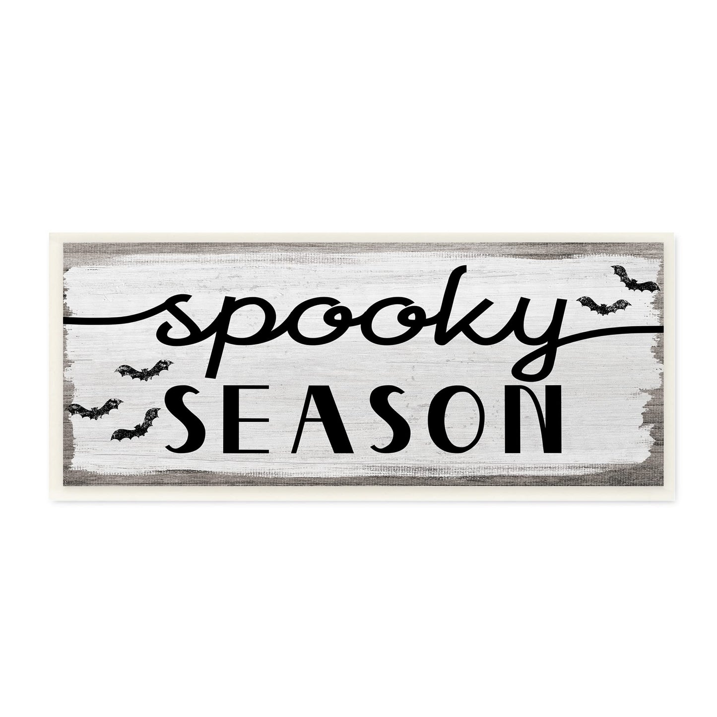 'Spooky Season Sign Black Bats Halloween Phrase'| Wall Plaque Art
