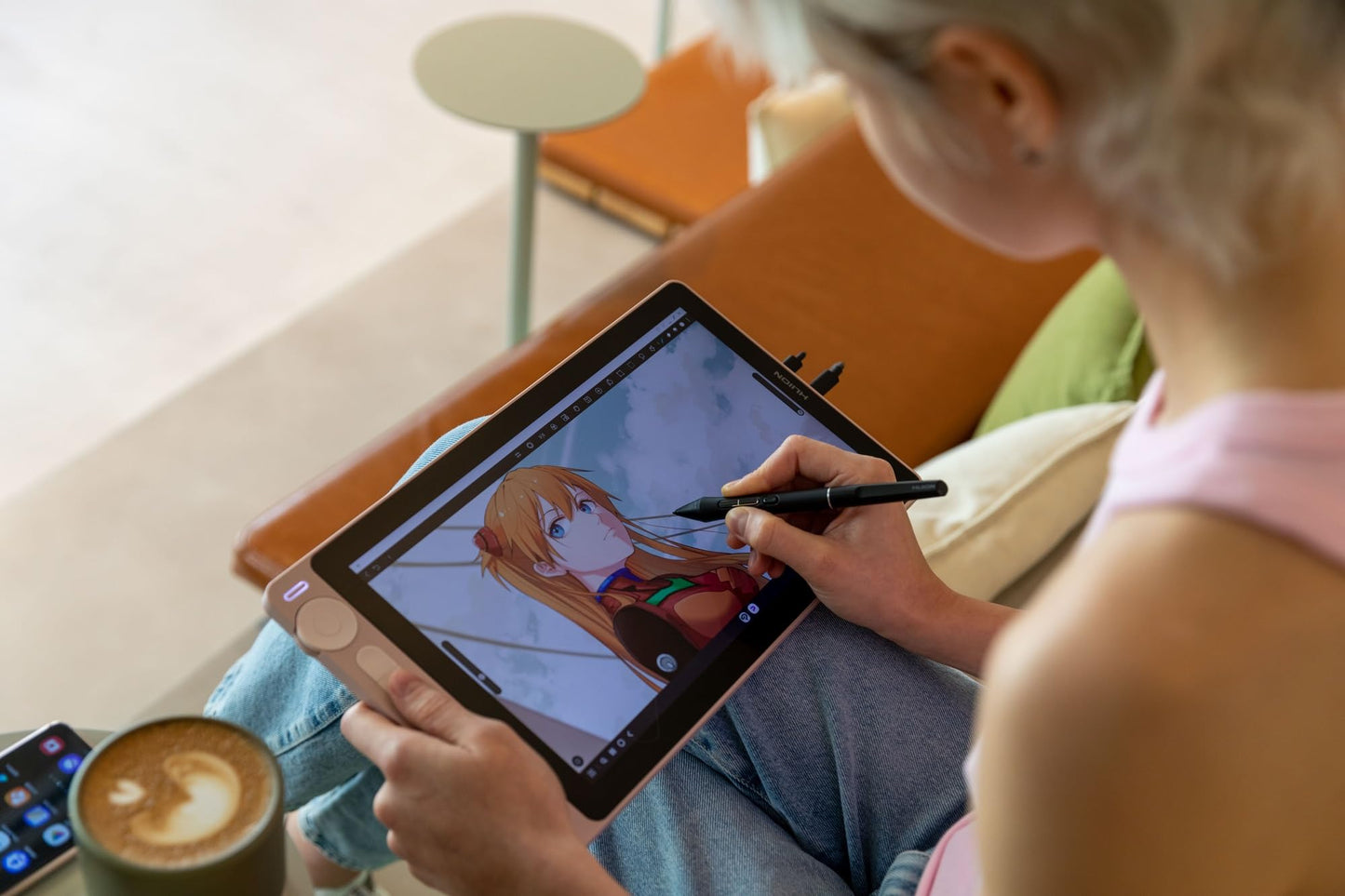 HUION Kamvas 13 (Gen 3) Drawing Tablet with Screen, 13.3" Full-Laminated Art Tablet with Anti-Sparkle Canvas Glass 2.0, 99% sRGB, PenTech 4.0, 16384 Pen Pressure, Dual Dial for PC, Mac, Android, Pink