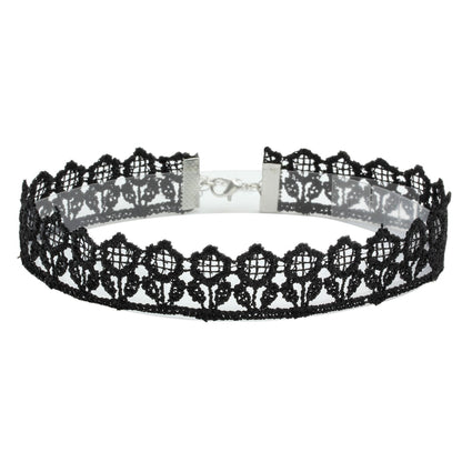 Eigso 8Pcs Gothic Tattoo Lace Choker Necklaces Set for Women Adjustable Black Collar Choker