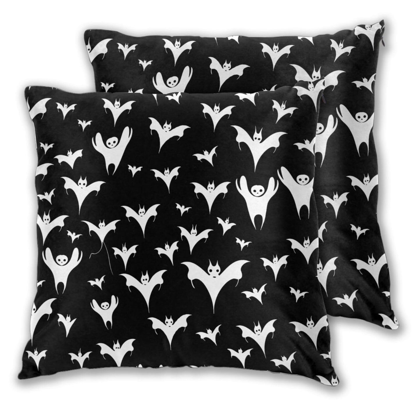 Xzyopcwx Halloween Goth Bats and Moon 2 Pack Throw Pillow Covers Sofa Cushions Covers Living Room Bedroom Bed Covers Car Lumbar Covers 18x18 Inches