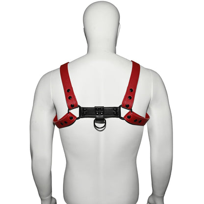 Harness for Men Adjustable Body Chest Harness Belt Clubwear for Halloween Christmas (Red)
