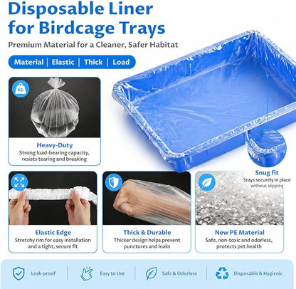 Disposable Small Animal Cage Liners, Plastic Liners Can Cover 37x19, 34x22 30x20 Inches, Suitable For Rabbits, Birds, Guinea Pigs, Chinchillas (30)