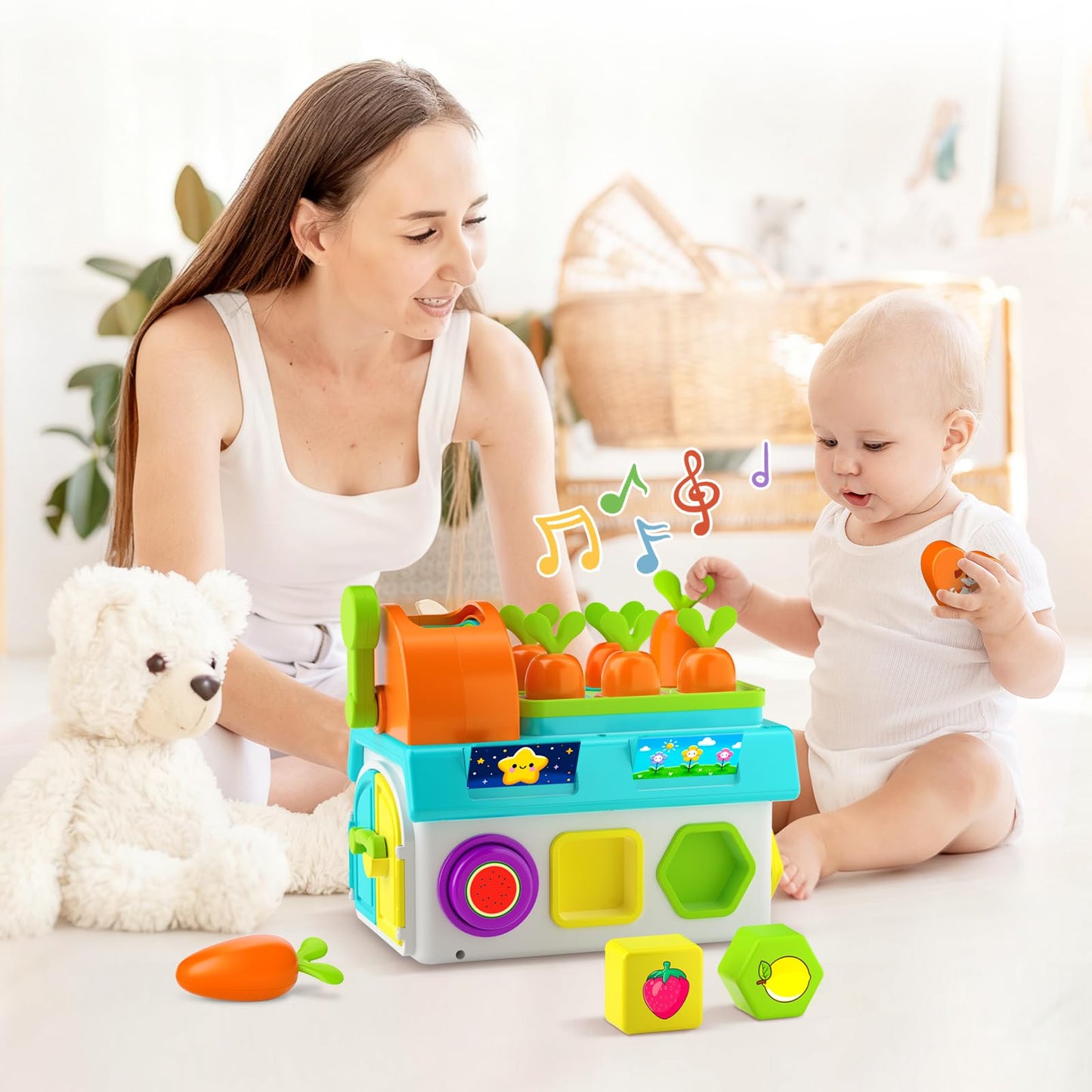 Grasili Musical SortingToys for 1 Year Old Boy, 1st First Birthday Boy Girl Gifts Presents, Montessori Educational Learning Toddler Toy for 1-2 Year Old, Fine Motor Skills Toy