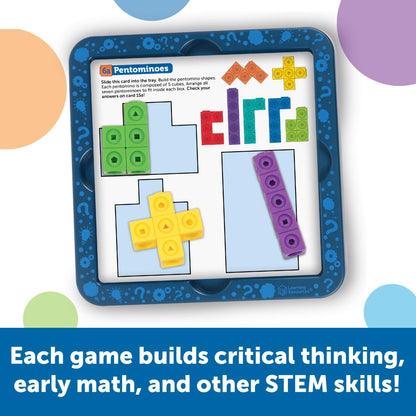 Learning Resources MathLink Cubes Brain Puzzle Challenge, 80 Pieces, Ages 5+, Classroom Must Haves, Preschool Activities, Teacher School Supplies, Math Manipulatives
