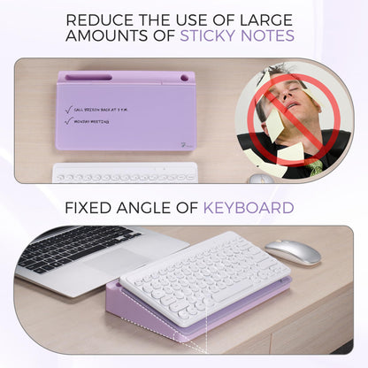 TOWON Small Compact Glass Desktop Whiteboard with Storage – 12 x 7 in Dry Erase Board for Desk, Home Office, School | Includes 5 Markers, Eraser & Holder | Space-Saving Organizer, Aesthetic Lavender