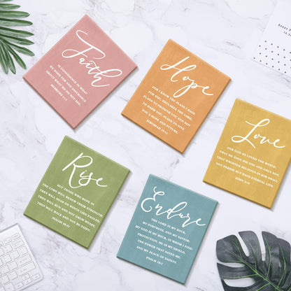CHDITB Faith Hope Love Bible Verse Wall Art, Set Of 6 Prints Religious Prayer Wall Art, Scripture Quote Canvas Painting, 8x10 Inches Bible Saying Artwork Christian Art Prints For Living Room Bedroom