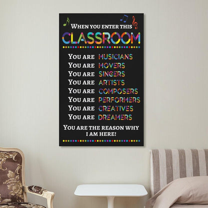 LINWDSB Teacher Wall Art Decor Poster Signs,Music Room, When You Enter This Classroom You Are Musicians Unframed, Music Classroom Supplies Unframe style-9 16x24inch(40x60cm)