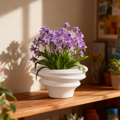 OXART 8.5 inch Ceramic Plant Pot, Plant Pots for Indoor Plants with Drainage, Outdoor Flower Pots Home Office Decorative Planters Pot for Succulent, Snake Plant and Pothos, White