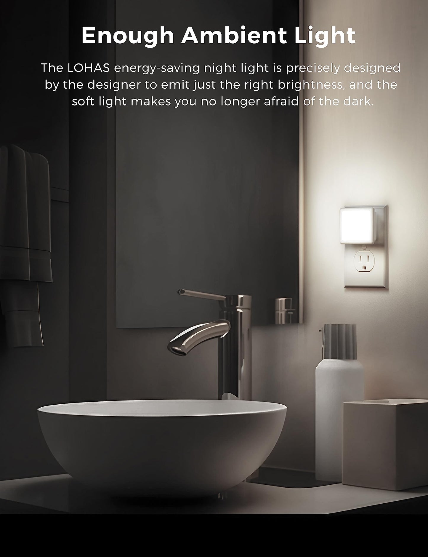 L LOHAS LED Night Lights Plug into Wall, [6-Pack] Plug in Night Light, Dusk-to-Dawn Sensor, 3000K Soft White 0.3W Bright Nightlight Auto-On/Off for Adults Kids Room Bedroom Bathroom Hallway Kitchen
