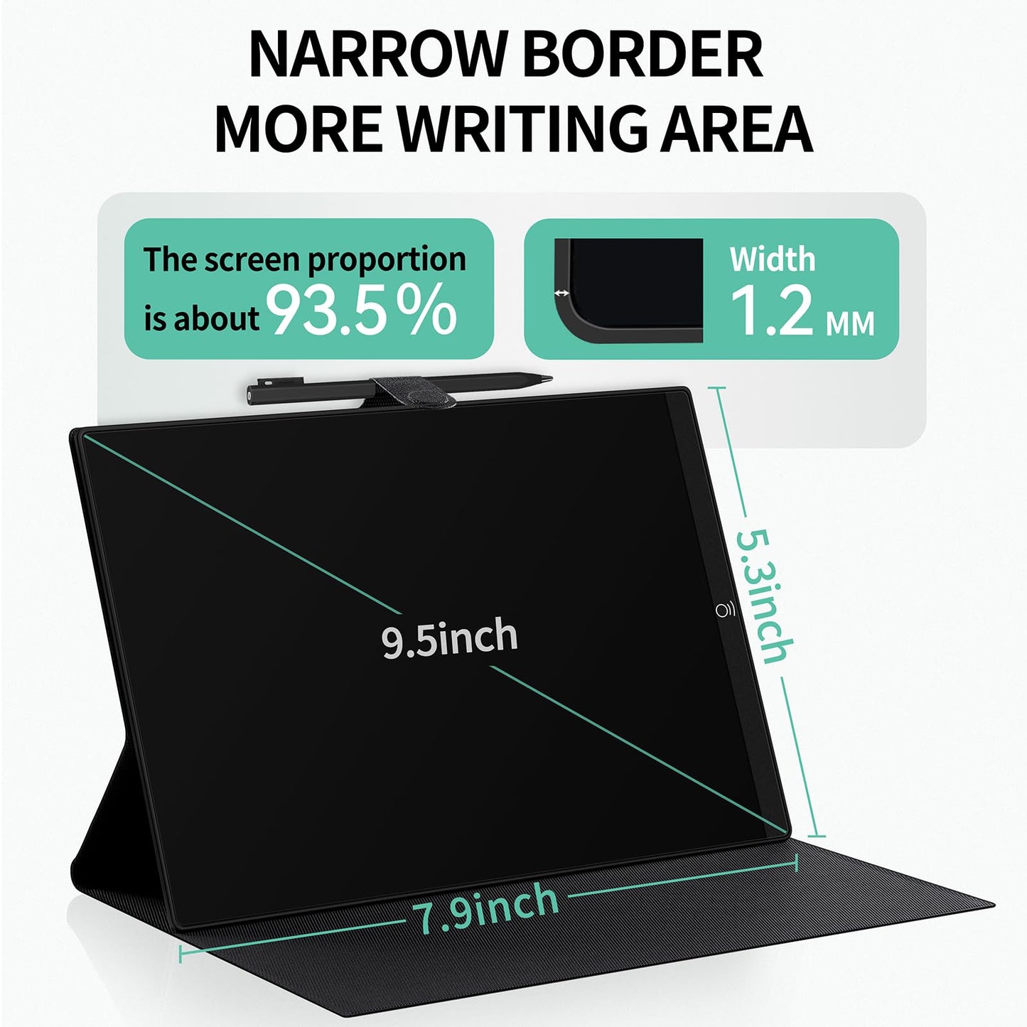 LCD Writing Tablet for Adults: 9.5 inch Full Screen Reusable Erasable with Leather Case