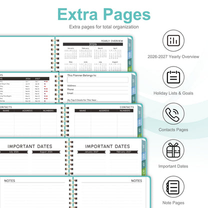 Planner 2026-2027, Weekly and Monthly Academic Planner, July 2026 - June 2027, Hardcover Calendar Agenda Book for School Year Planning, School Supplies for Teacher and Student, Letter Size(8.5'' x 11'')