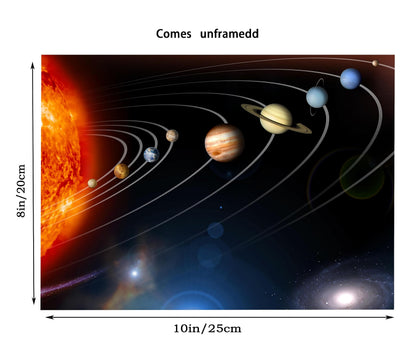 POUSREDE Universe Starry Sky Wall Art Outer Space Planet Wall Art Painting，for Bedroom, Lvingroom, Bathroom Decor ，Posters for Kids, Boys or Girls Room ， Set of 6 （ 8" x10" ） Unframed