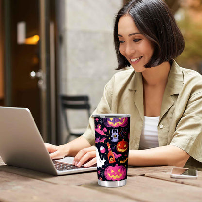 OHWIPI Christmas Tumbler 20oz, Men or Women Christmas Gifts, Halloween Gifts for Kids or Adults, Ghost Cups with Lid for Birthday Valentine or Holiday, Spooky Cups for Family Friends or Loved Ones