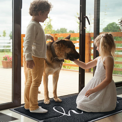 BeneathYourFeet Door Mat (36"x24",Black) Welcome Mat Low Profile Front Doormat Indoor Outdoor Door Non Slip Rugs for Entryway, Patio, High Traffic Areas