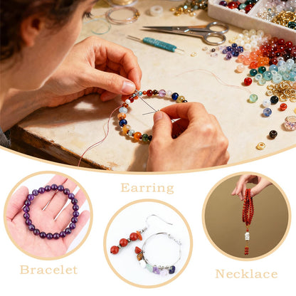 CMBYN Natural Stone Beads Round Genuine Real Stone Beading Strand Loose Gemstones DIY Smooth Bead for Bracelet Necklace Earrings Jewelry Making (Red Jasper, 4mm 90 Pieces)