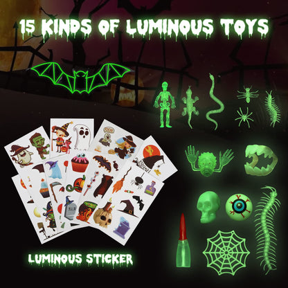 TOY Life 140PCS Halloween Party Favors Halloween Toys for Kids Halloween Goodie Bag Stuffers Fillers Halloween Treat Non Candy Glow in the Dark Bugs Skeleton Spiders Toys Halloween Prize for Classroom