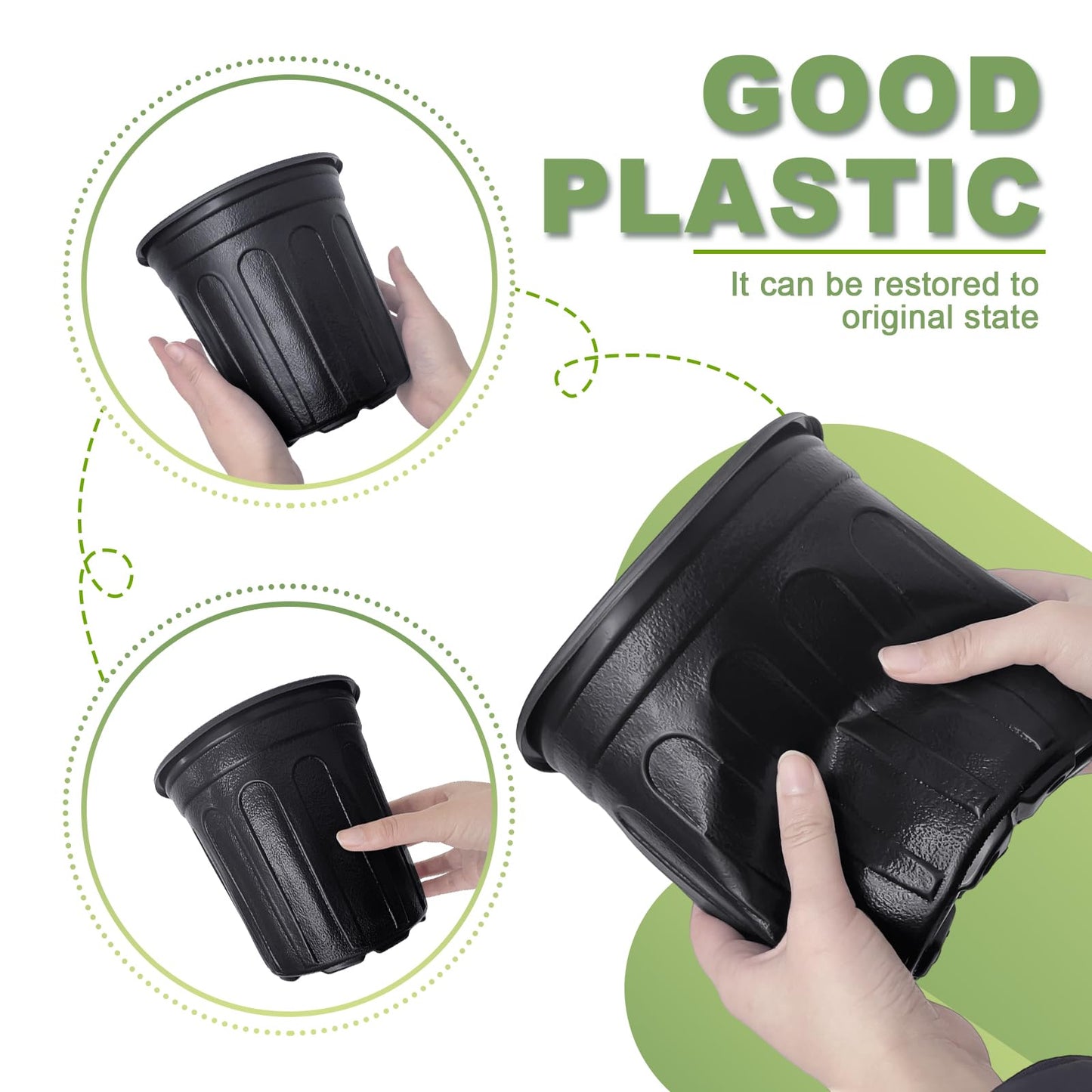 Anyumocz 60 Pcs 1 Gallon Flexible Plant Nursery Pots,Thickened Soft Plastic Seedling Pot with Holes,Flower Plant Container for Succulents,Cuttings,Transplanting,Home Garden(Black)