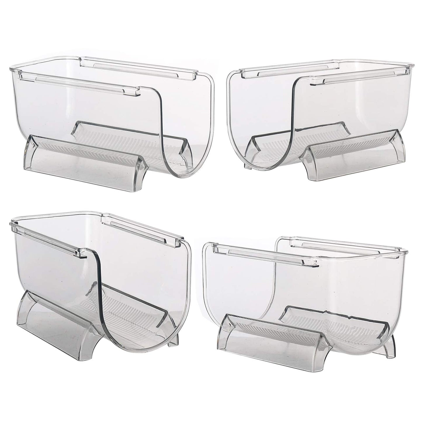 Cheeren 2 Pack Plastic Stackable Water Bottle and Wine Rack Storage Organizer for Kitchen Countertops, Pantry, Fridge, Clear