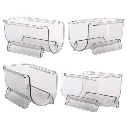 Cheeren 2 Pack Plastic Stackable Water Bottle and Wine Rack Storage Organizer for Kitchen Countertops, Pantry, Fridge, Clear