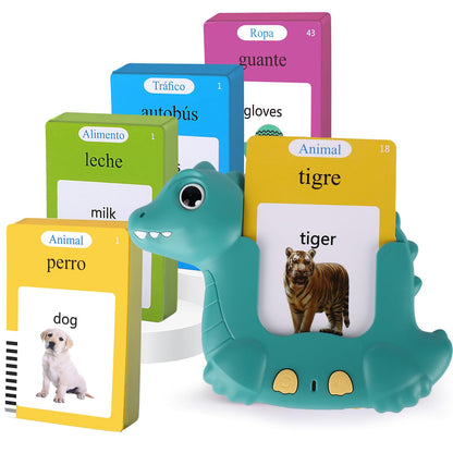 Spanish and English Talking Flash Cards 224 Sight Words Learn Spanish for Kids,Audible Educational Interactive Autism Sensory Toys,Learning Montessori Tool Español/English Speech for Girls Boys Gifts