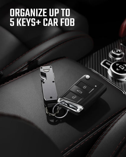 Keymarx Key Organizer for Men Compact Key Holder Minimalist Key Case Metal Key Chain Key Holder for Keychain Secures 2-5 Keys