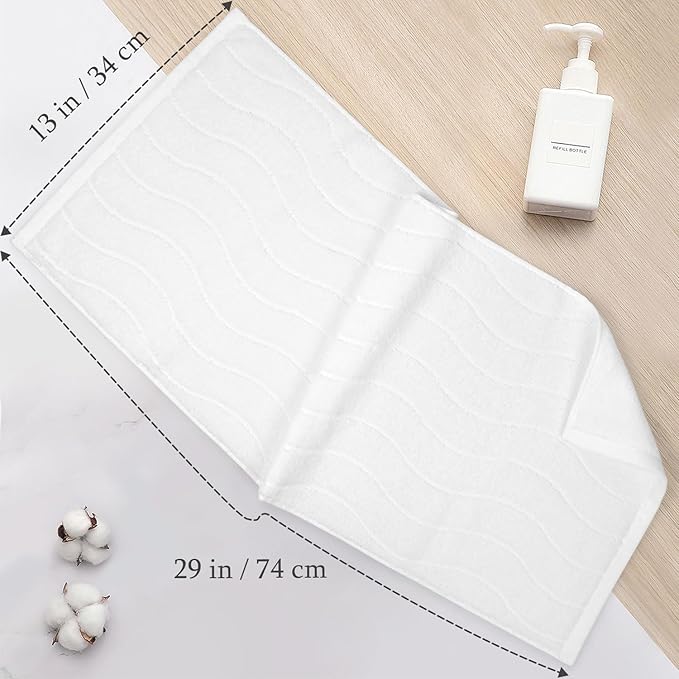 White Hand Towels for Bathroom Wavy Jacquard