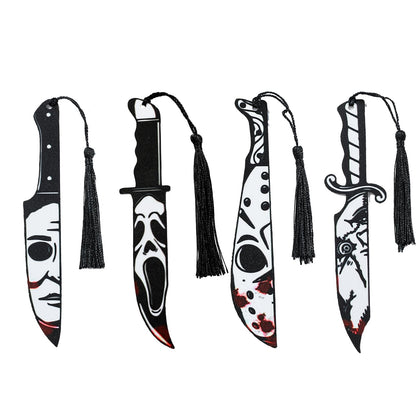 Horror Movie Character Acrylic Bookmarks - 6 Pcs Durable Scary Movie Icons for Women or Men, Reading Accessories for Book Lovers, Spooky Halloween Gift (Ghostface)