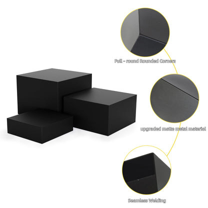NEETBU Metal Display Stands for Buffet Table - Black & White Cake Risers, Cupcake Stand for Wedding, Party, Catering Supplies, Elegant Food Risers for Displaywith 3Pcs Hollow Bottoms 6''x7''x8''