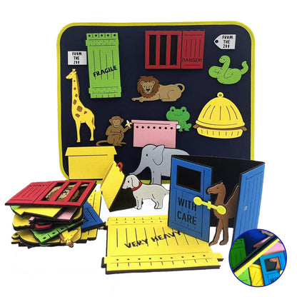 Qimihinoy Felt Story Board Set,Large Animals Felt Stroy Retelling Pieces for Toddlers,Preschool,Teachers, Speech, Therapy,Travel,Classroom (Dear Zoo (18pcs))